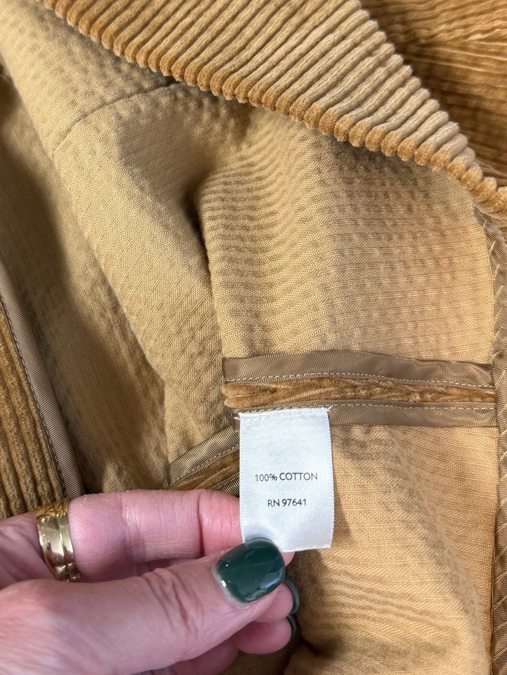 J. Jill Corduroy Button-Front Jacket Camel Color Mid Thigh Length Women’s 3X - Picture 9 of 10